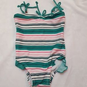 Old Navy Striped Ruffled Bathing Suit